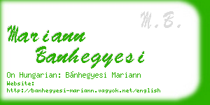 mariann banhegyesi business card